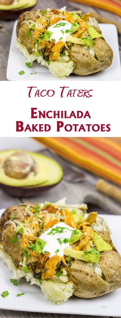 Who says you need tortillas for tacos? These Enchilada Baked Potatoes make for a delicious dinner!