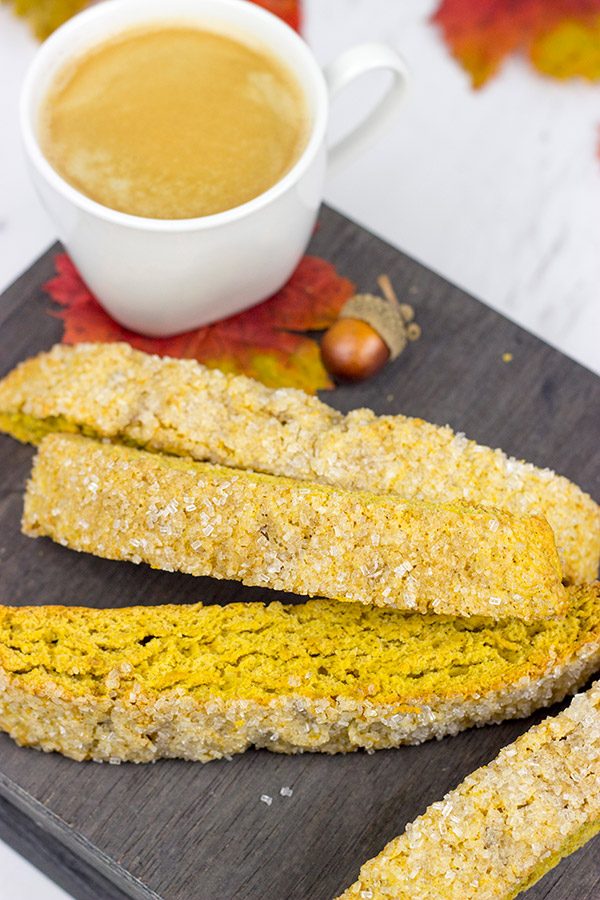 These Pumpkin Spice Biscotti are a great Fall treat...and they're perfect alongside a Pumpkin Spice Latte!
