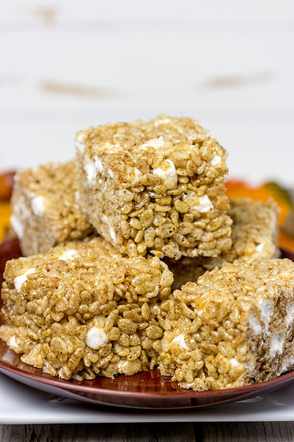 Turn a childhood favorite into the perfect seasonal snack with these Pumpkin Spice Rice Crispy Treats!