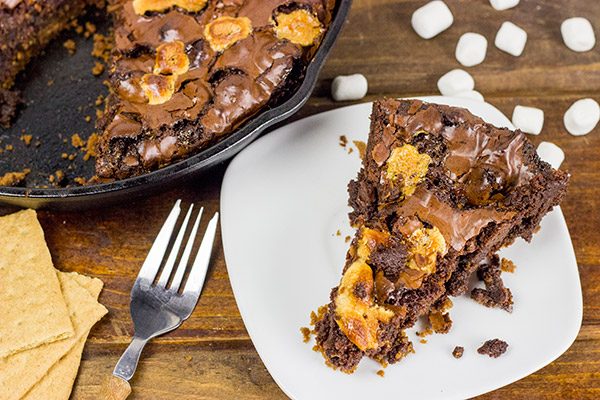Who says you need a campfire for smores? This Cast Iron Skillet Smore makes for an epic dessert!