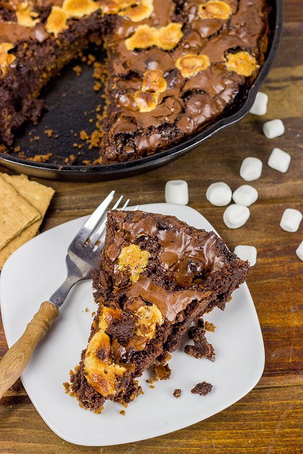 Who says you need a campfire for smores? This Cast Iron Skillet Smore makes for an epic dessert!