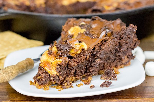 Who says you need a campfire for smores? This Cast Iron Skillet Smore makes for an epic dessert!