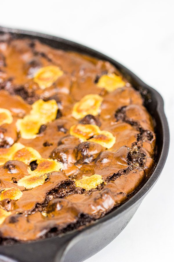 Who says you need a campfire for smores? This Cast Iron Skillet Smore makes for an epic dessert!