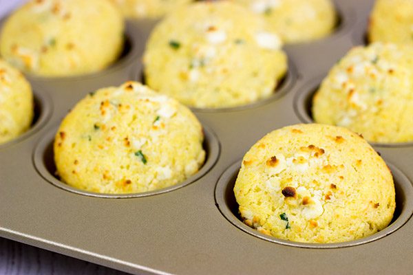 Loaded with creamy goat cheese and fresh chives, these Goat Cheese and Chive Cornbread Muffins make an excellent side dish for dinner!