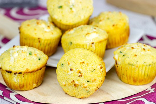 Loaded with creamy goat cheese and fresh chives, these Goat Cheese and Chive Cornbread Muffins make an excellent side dish for dinner!