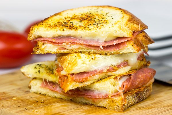 These Italian Grilled Cheese Sandwiches are layered with salami, provolone and mozzarella...and they make for one epic sandwich on a chilly winter day!