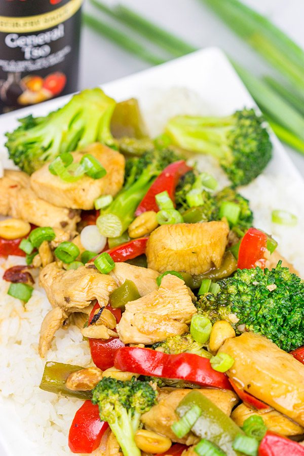This General Tso's Chicken Stir Fry makes for an easy and delicious weeknight dinner!
