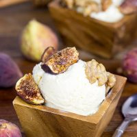 As we ease from Summer into Fall, let's sit back and relax with a bowl of Honey Ice Cream with Roasted Figs!