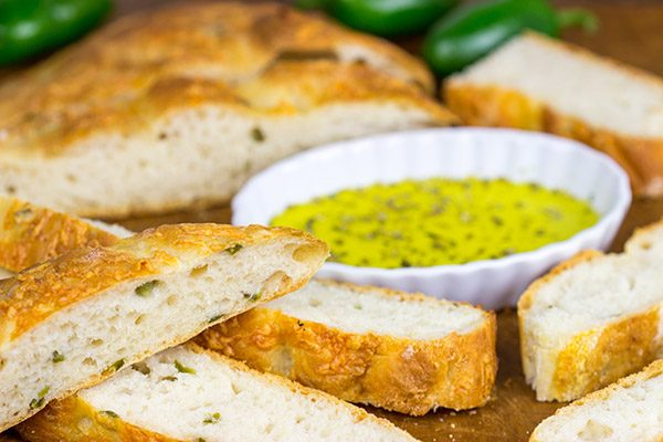 Craving some warm bread fresh out of the oven? Give this Rustic Jalapeno Cheddar Bread a shot!