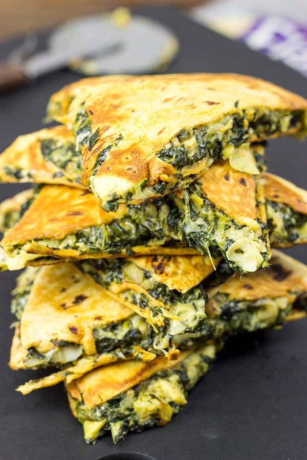 As the nights turn colder, it's time to warm up with some tasty comfort food...like these Spinach Artichoke Quesadillas!