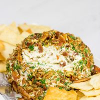 This Bacon Cheddar Ranch Cheeseball is perfect for holiday appetizer parties...or just holiday snacking in general!