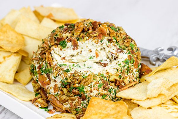 This Bacon Cheddar Ranch Cheeseball is perfect for holiday appetizer parties...or just holiday snacking in general!