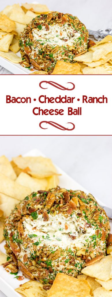This Bacon Cheddar Ranch Cheeseball is perfect for holiday appetizer parties...or just holiday snacking in general!