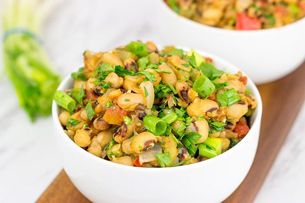 These Cajun Black-Eyed Peas are an easy and healthy side dish...and they'll bring you good luck, too!