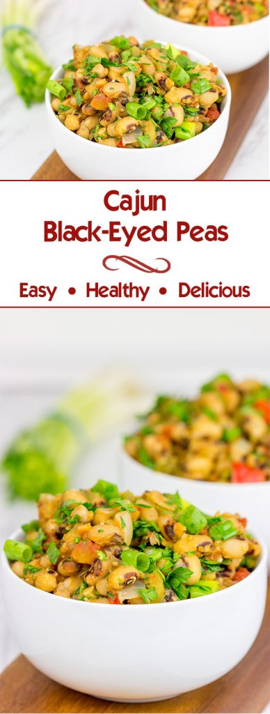 These Cajun Black-Eyed Peas are an easy and healthy side dish...and they'll bring you good luck, too!