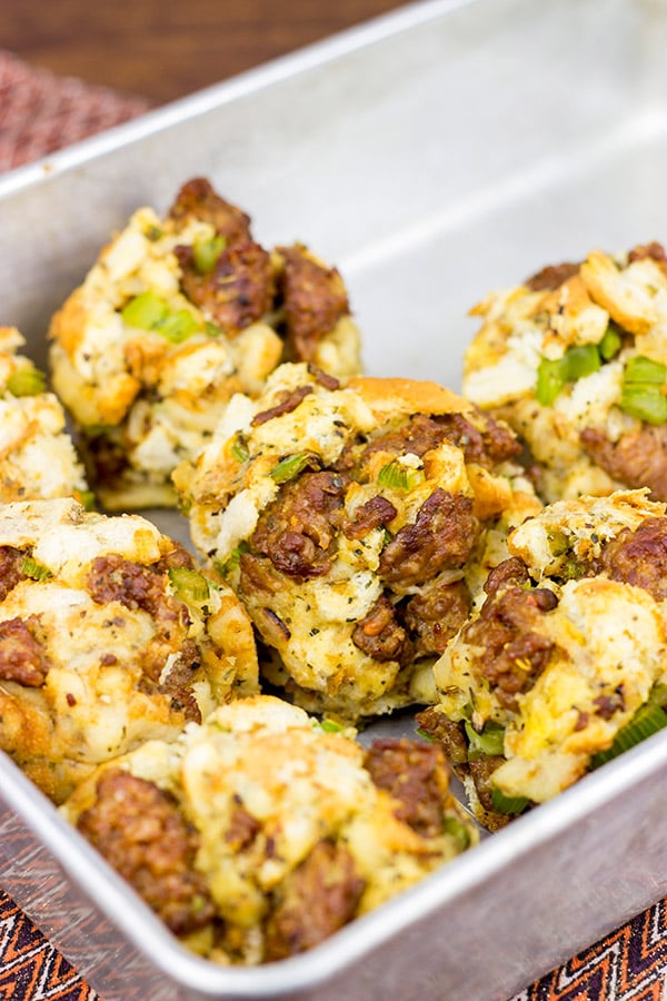 These Italian Stuffing Balls are a fun twist on the classic holiday side dish!