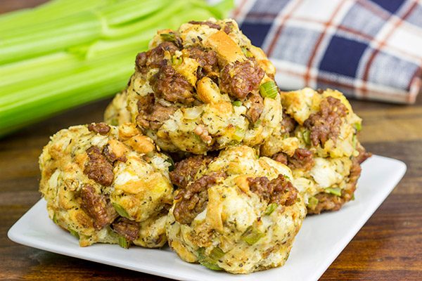 These Italian Stuffing Balls are a fun twist on the classic holiday side dish!