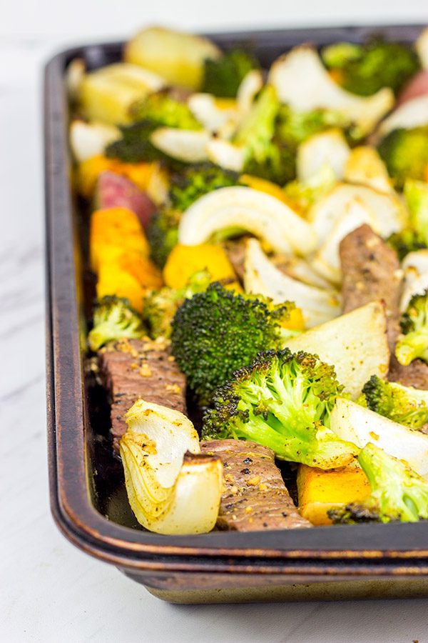 Looking for an easy dinner during the busy holiday season? Give this Sheet Pan Steak and Roasted Veggies a shot!