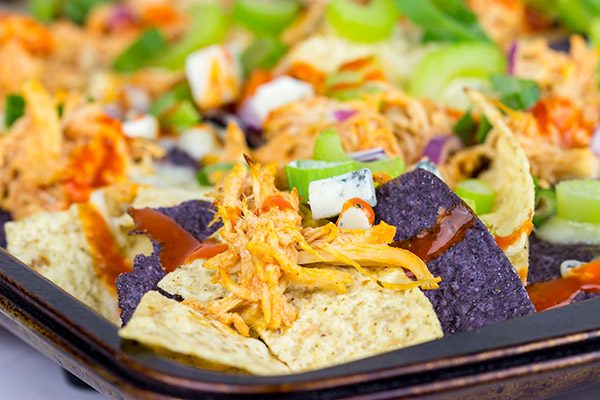These Buffalo Chicken Nachos are an epic appetizer to serve while watching football!