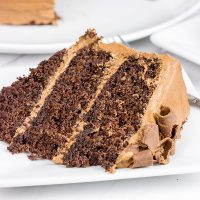 This Chocolate Chocolate Cake is a classic! This rich, moist cake is topped with a creamy chocolate frosting for a sweet treat that's sure to put you in a good mood!