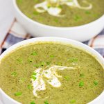 Trying to cut back a little bit? This Healthy Spinach Artichoke Soup is the perfect solution!