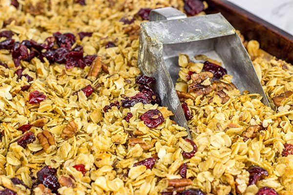This Maple Pecan Granola is our go-to breakfast for busy weekday mornings!