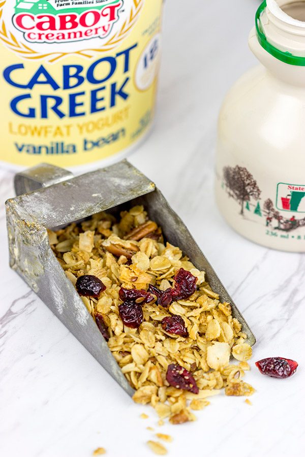This Maple Pecan Granola is our go-to breakfast for busy weekday mornings!