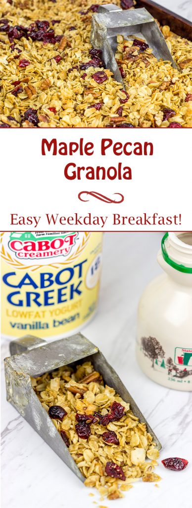 This Maple Pecan Granola is our go-to breakfast for busy weekday mornings!