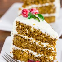 Packed with spices and real vanilla beans, this Gingerbread Cake with Vanilla Bean Frosting is the perfect holiday dessert!