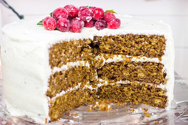 Packed with spices and real vanilla beans, this Gingerbread Cake with Vanilla Bean Frosting is the perfect holiday dessert!