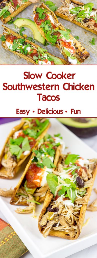 These Slow Cooker Southwestern Chicken Tacos are quick, easy and delicious...the perfect comfort food for a cold winter day!