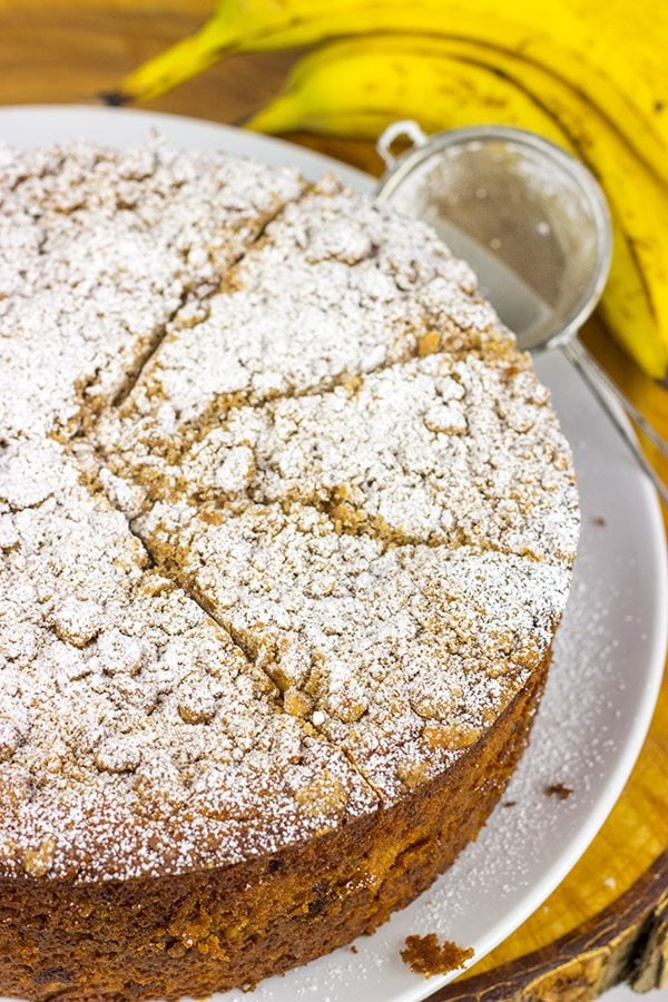 Say hello to morning with a big slice of this tasty Banana Walnut Coffee Cake!