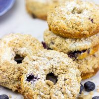 Embrace the crumb! These Blueberry Crumb Donuts will make you cheer for crumbs again!