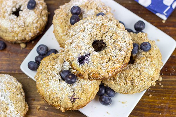 Embrace the crumb! These Blueberry Crumb Donuts will make you cheer for crumbs again!