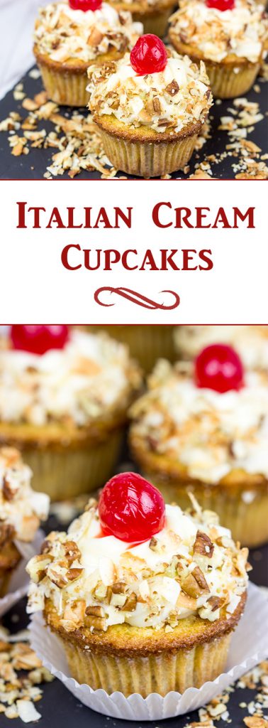 Italian Cream Cupcakes might not actually be from Italy...but they're still one heck of a delicious dessert!
