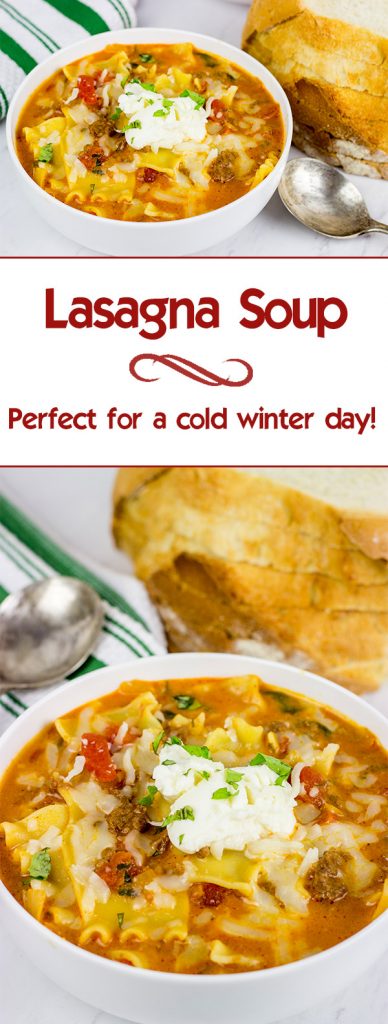 Love lasagna? Then you'll love this Lasagna Soup! It's perfect for a cold winter day!