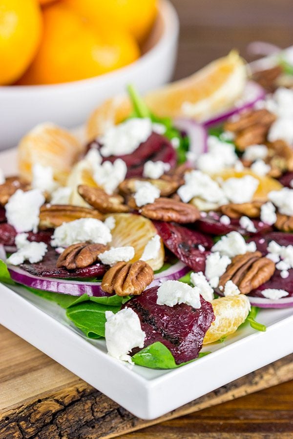This Mandarin Beet Salad with Poppyseed Dressing makes for an easy and delicious winter lunch!