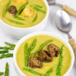 This Skinny Asparagus Soup makes for a great low-calorie meal on a chilly day!