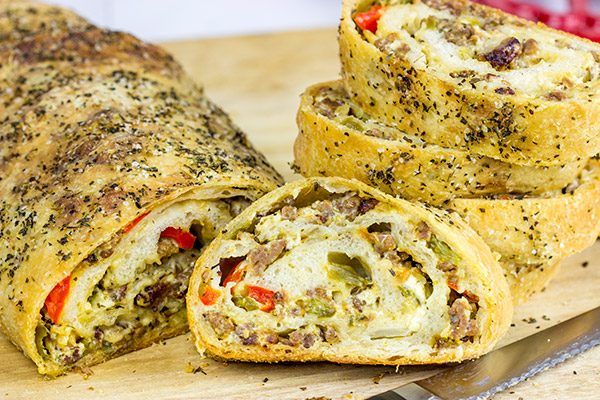This Spicy Italian Sausage Roll is the perfect appetizer for your next party!