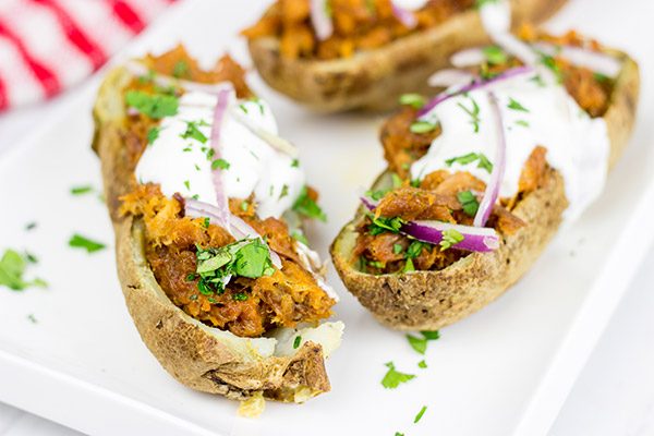 Forget the sandwich! These BBQ Pulled Pork Potato Skins are a tasty way to serve up pulled pork!