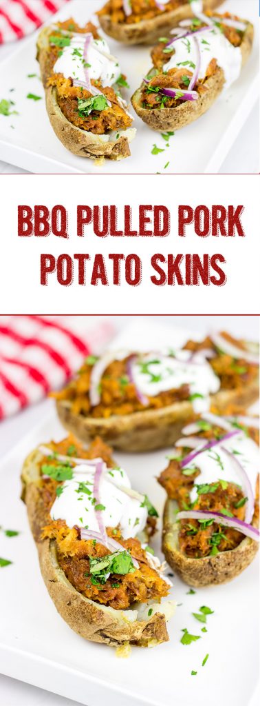 Forget the sandwich! These BBQ Pulled Pork Potato Skins are a tasty way to serve up pulled pork!