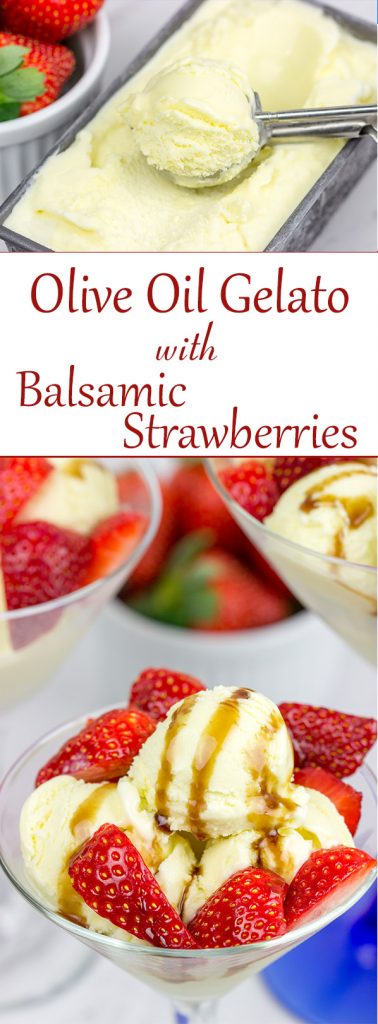 Looking for a unique dessert idea? This Olive Oil Gelato with Balsamic Strawberries will have you asking for seconds...I promise!