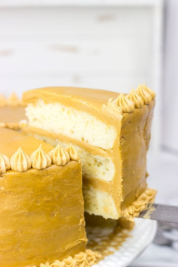 Inspired by an old favorite, this Southern Caramel Cake features a rich, caramel frosting over layers of dense, white cake...and it's delicious!