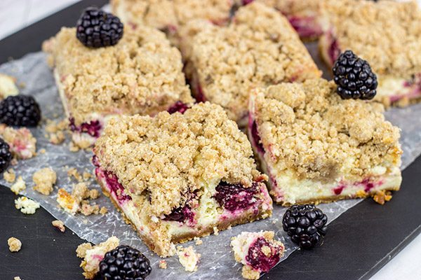 These Blackberry Cheesecake Bars are a new summer favorite dessert in our house!