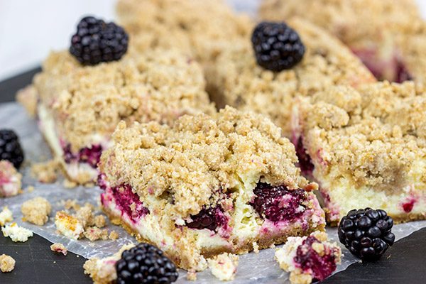These Blackberry Cheesecake Bars are a new summer favorite dessert in our house!