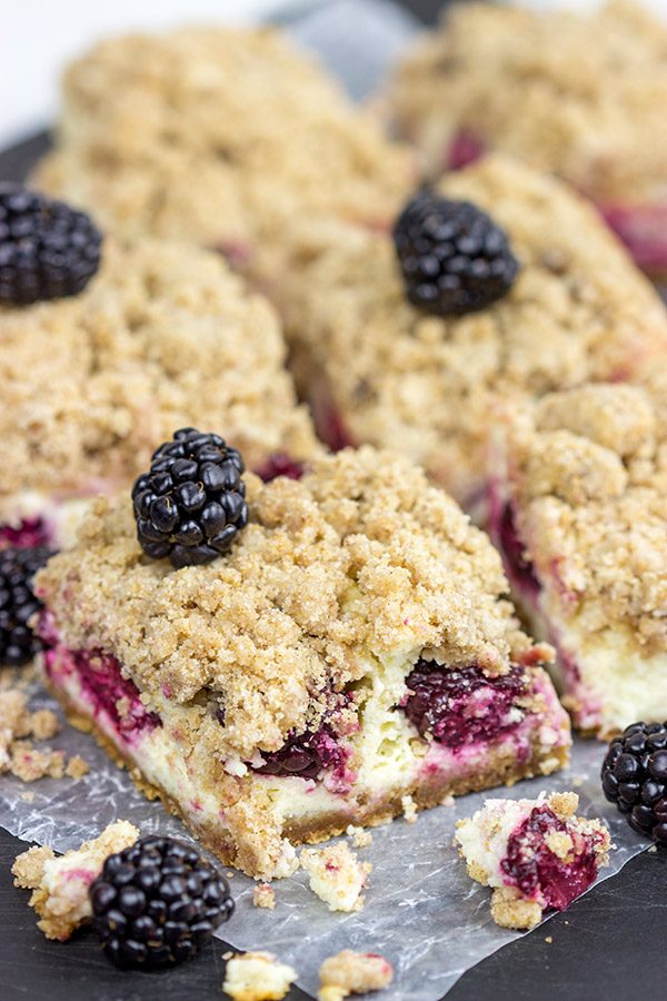 These Blackberry Cheesecake Bars are a new summer favorite dessert in our house!