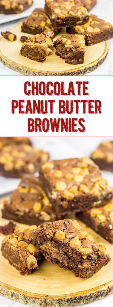 Infused with peanut butter, these Chocolate Peanut Butter Brownies are the perfect sweet treat!