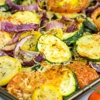 Overrun with fresh zucchini? Then roast up a batch of these Easy Roasted Summer Vegetables!