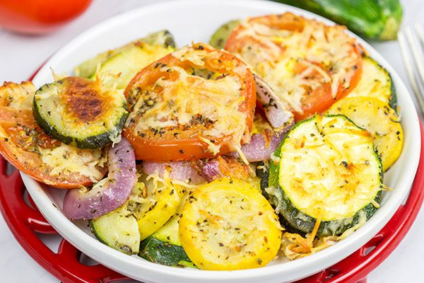 Overrun with fresh zucchini? Then roast up a batch of these Easy Roasted Summer Vegetables!