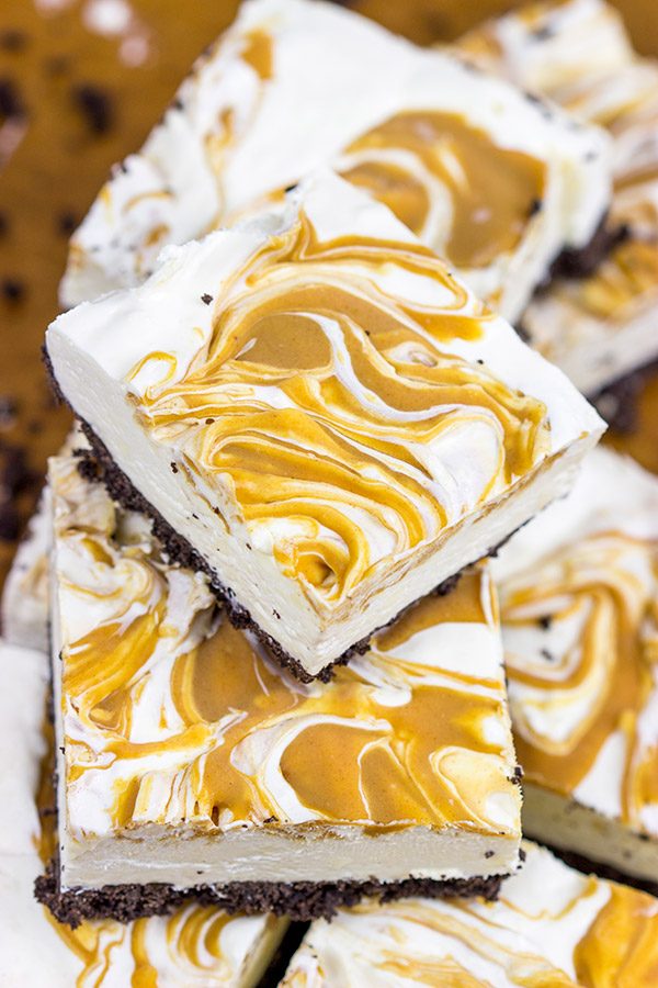 These No Bake Peanut Butter Cheesecake Bars are perfect for summer picnics or backyard gatherings!